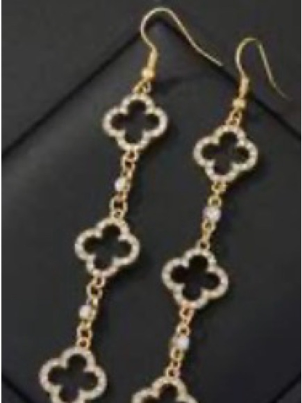 Gold Four-Leaf Drop Earrings - Elegant Women’s Jewelry